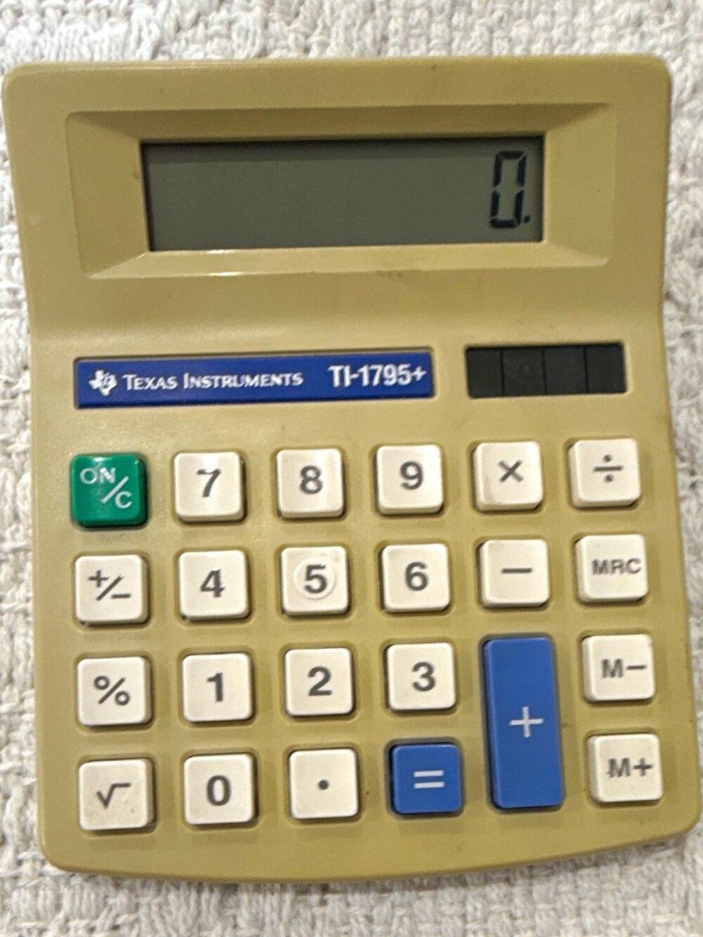Texas Instruments TI-1795+ Basic Desktop Calculator LCD Dual Power Solar/Battery